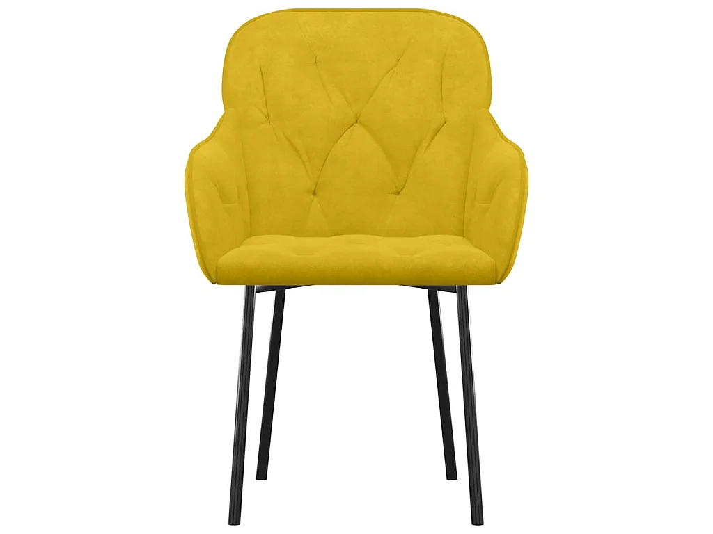 Sillas de comedor 2 unidades terciopelo amarillo