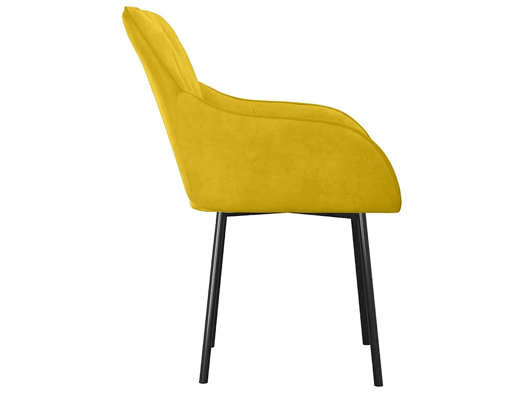 Sillas de comedor 2 unidades terciopelo amarillo