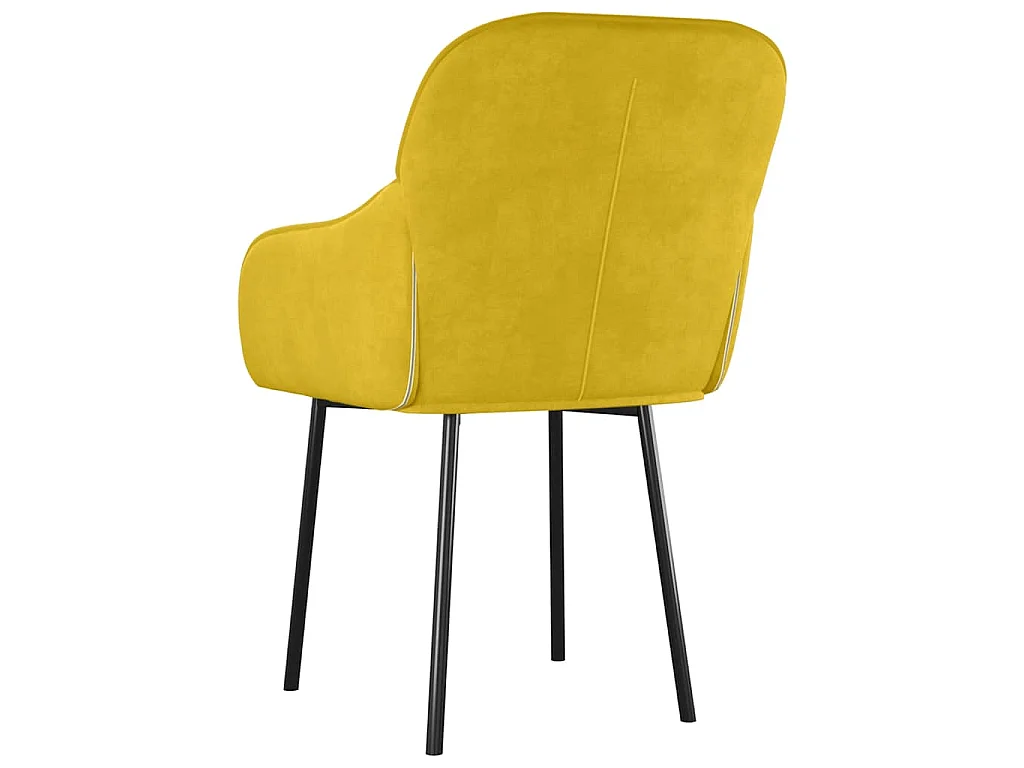 Sillas de comedor 2 unidades terciopelo amarillo