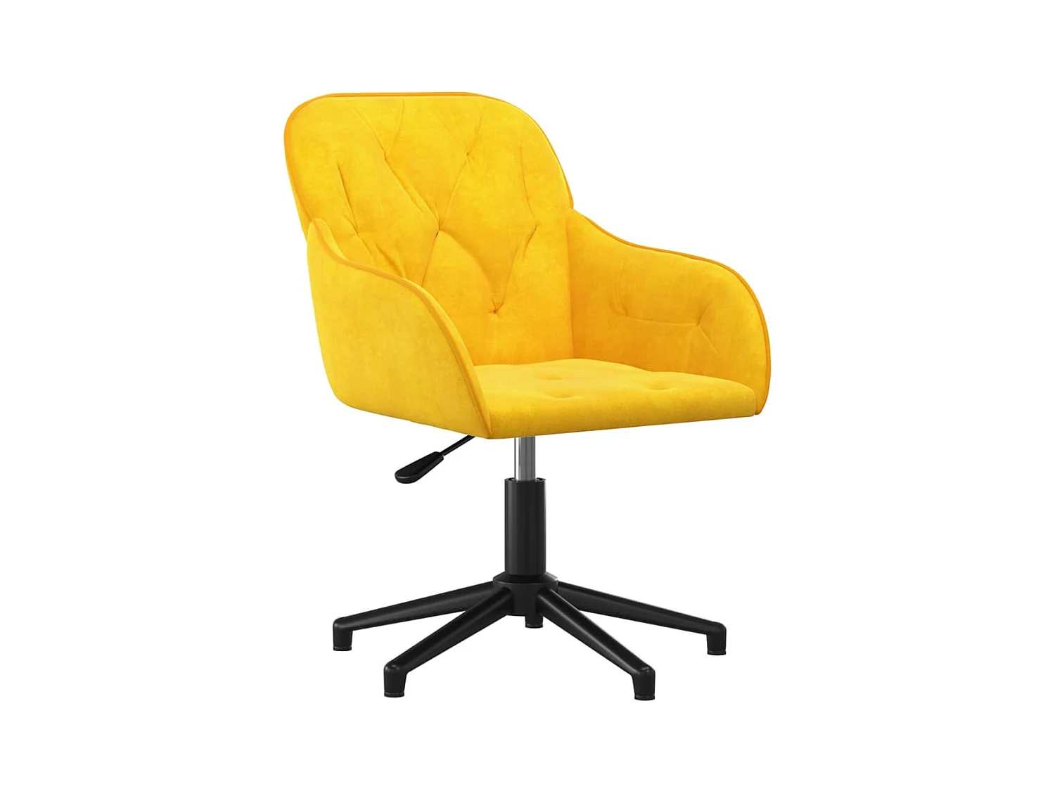 Chaises pivotantes à manger lot de 2 Jaune Velours