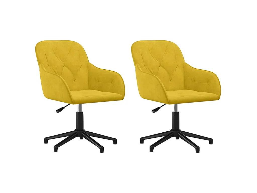 Eetkamerstoelen draaibaar 2 st fluweel geel