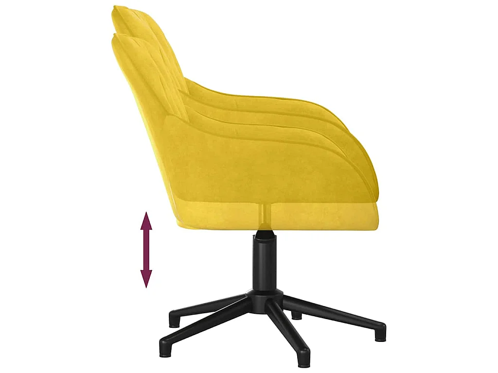 Cadeiras de jantar giratórias 2 pcs veludo amarelo