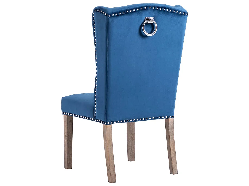 Esszimmerstuhl Blau Samt