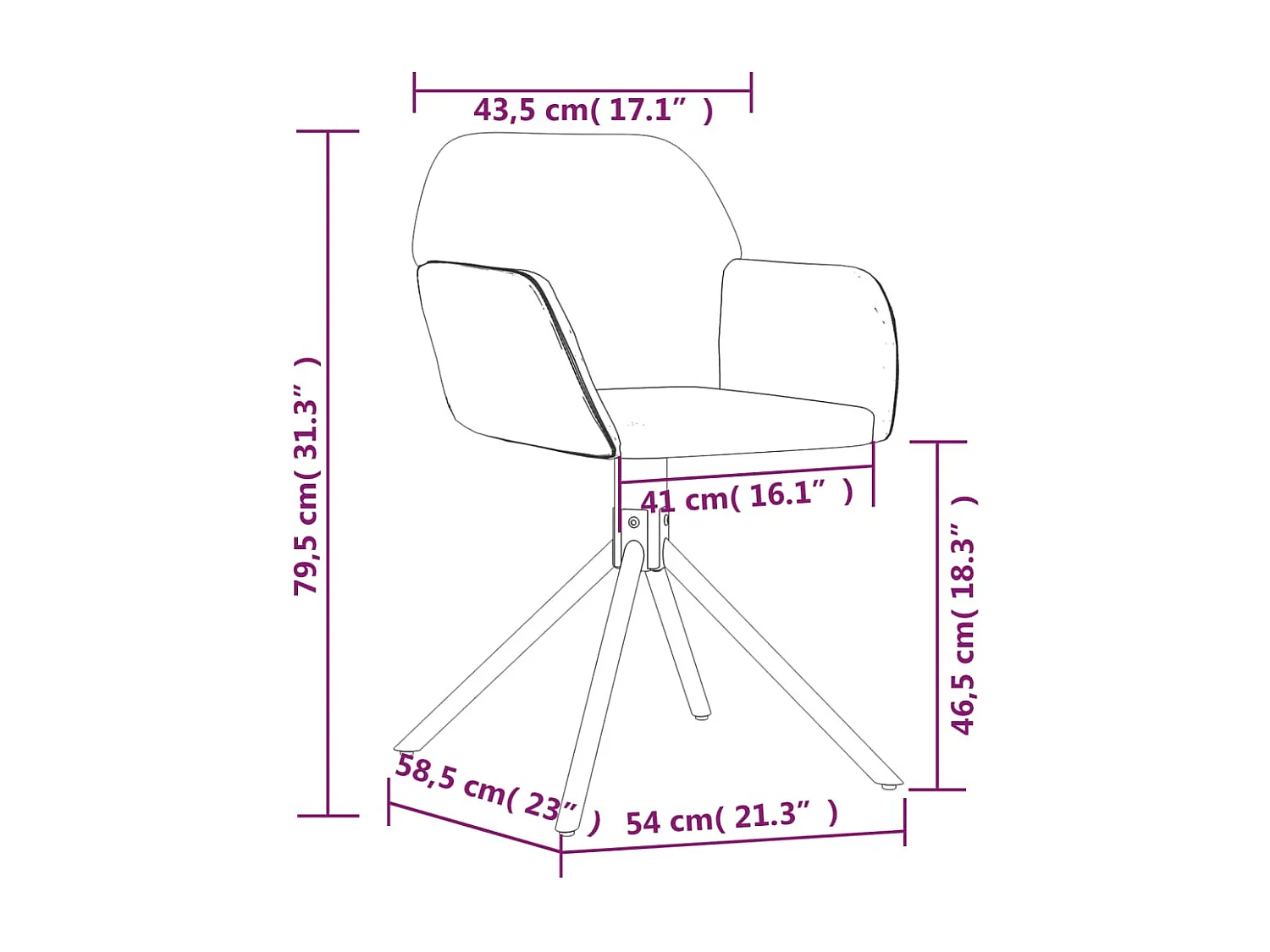Eetkamerstoelen draaibaar 2 st fluweel zwart