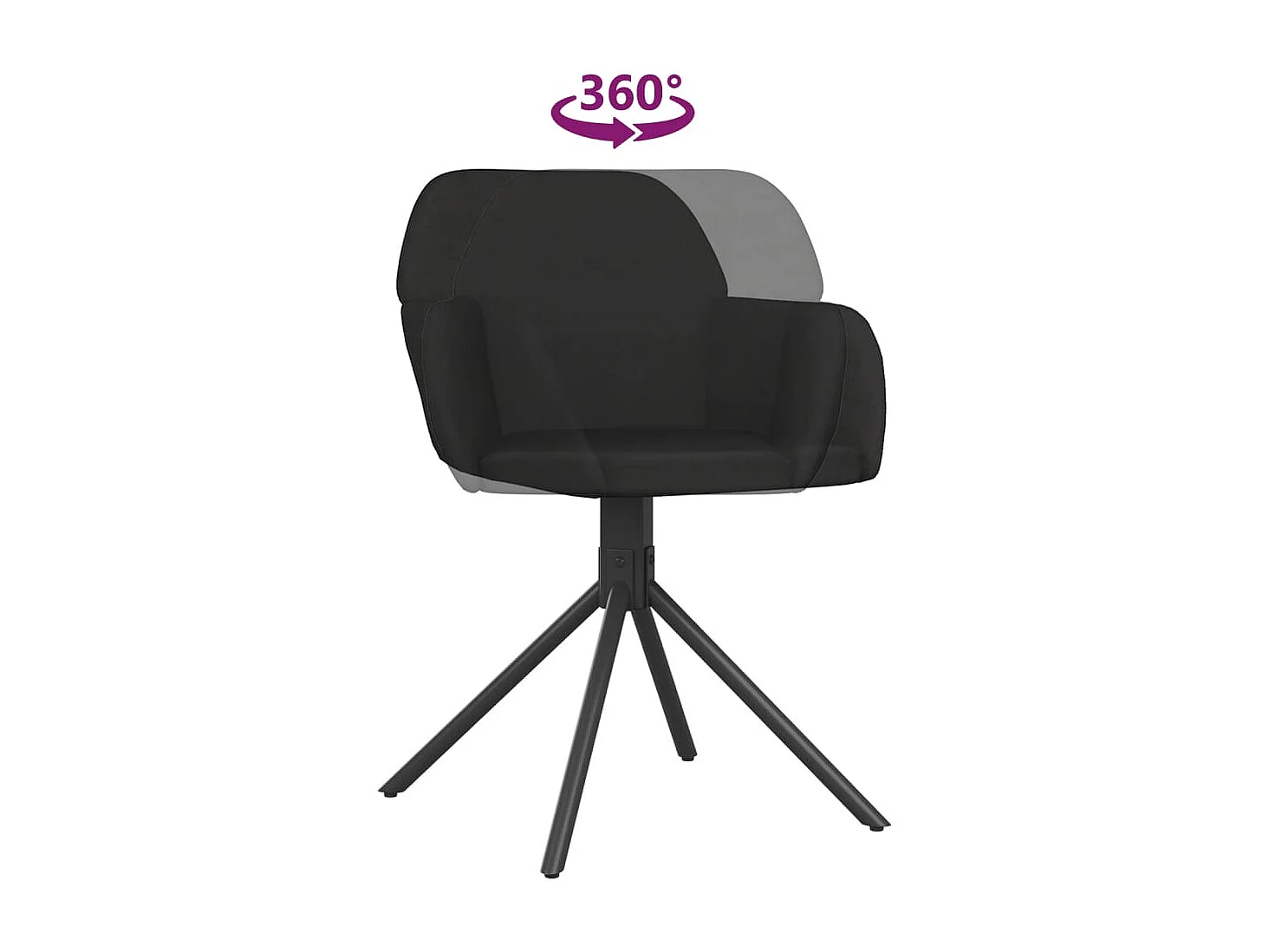 Cadeiras de jantar giratórias 2 pcs veludo preto