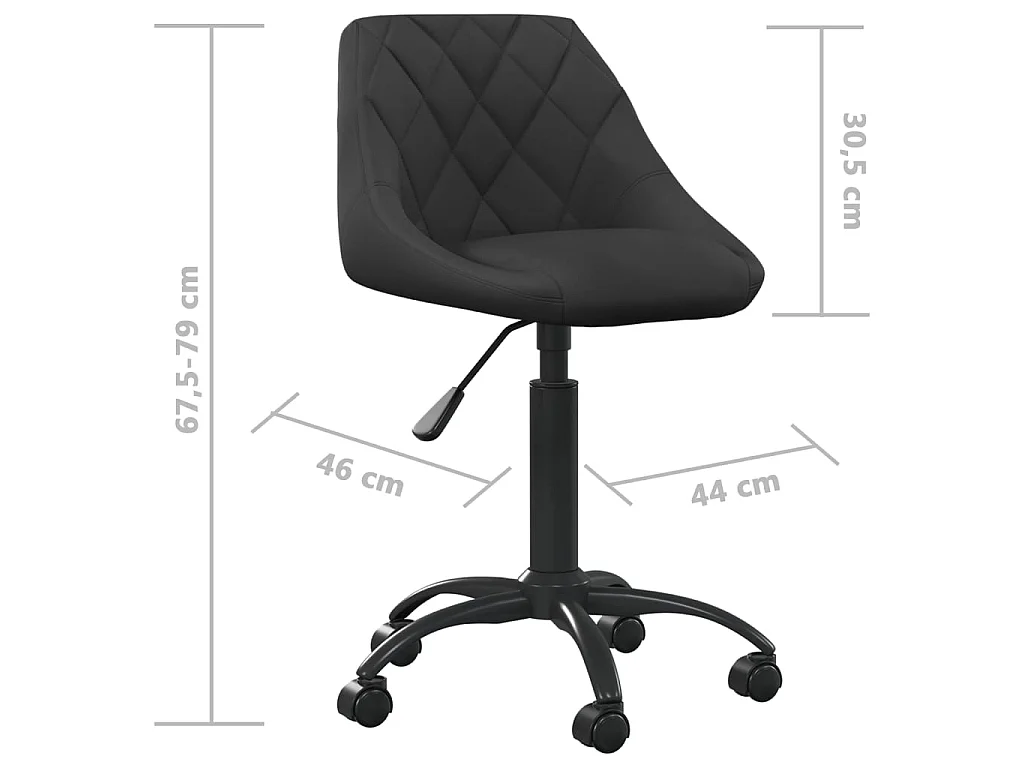 Chaise de salle à manger Noir Velours