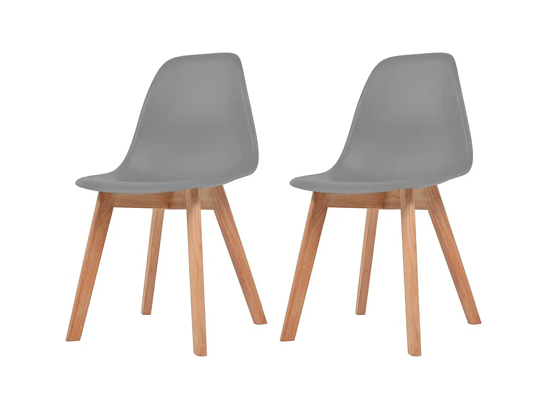 Eetkamerstoelen 2 st kunststof grijs