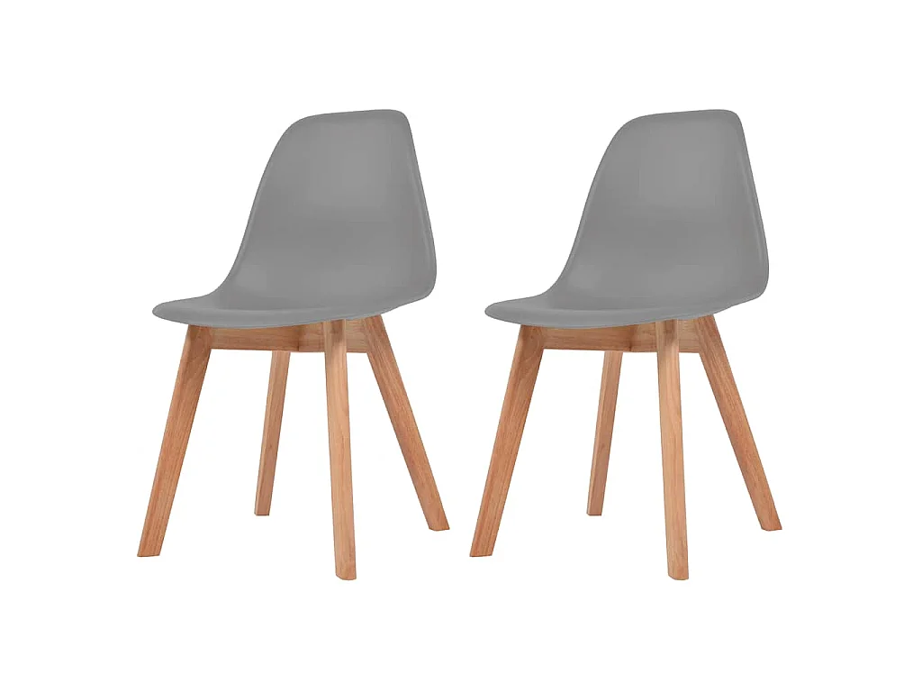 Chaises à manger lot de 2 Gris Plastique