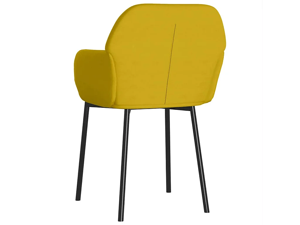 Chaises à manger lot de 2 Jaune Velours
