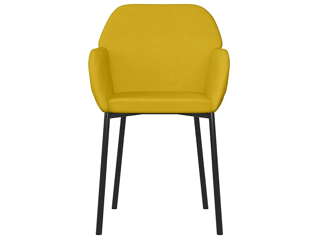 Sillas de comedor 2 unidades terciopelo amarillo