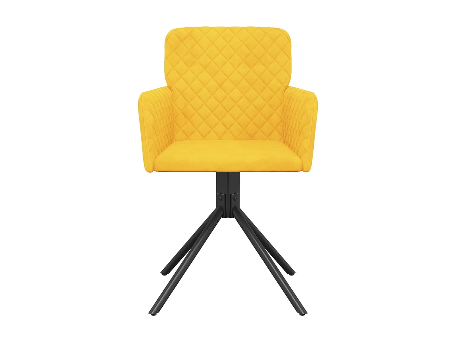 Chaises pivotantes à manger lot de 2 Jaune Velours