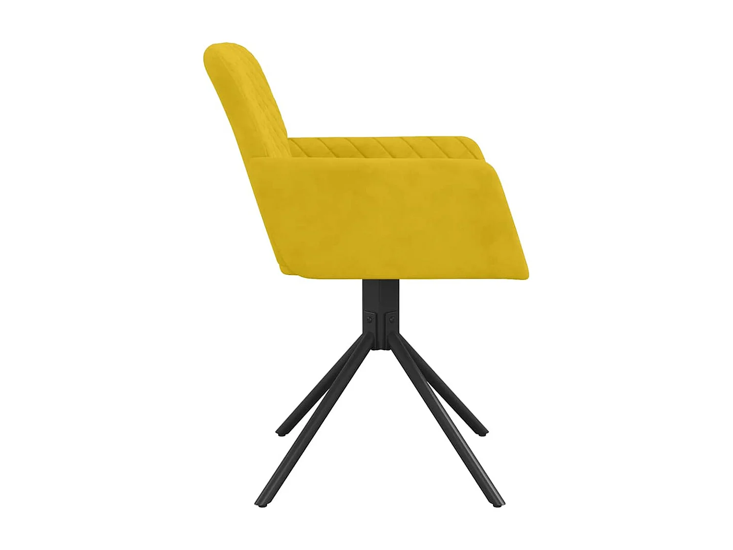 Chaises pivotantes à manger lot de 2 Jaune Velours