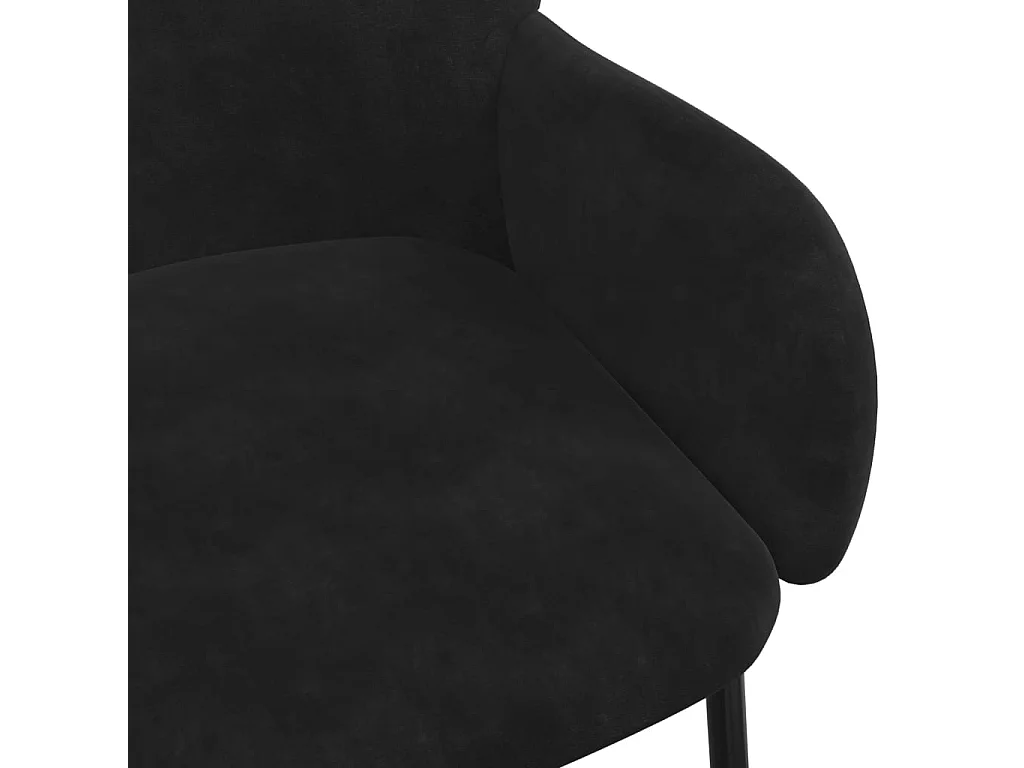 Eetkamerstoelen 2 st fluweel zwart