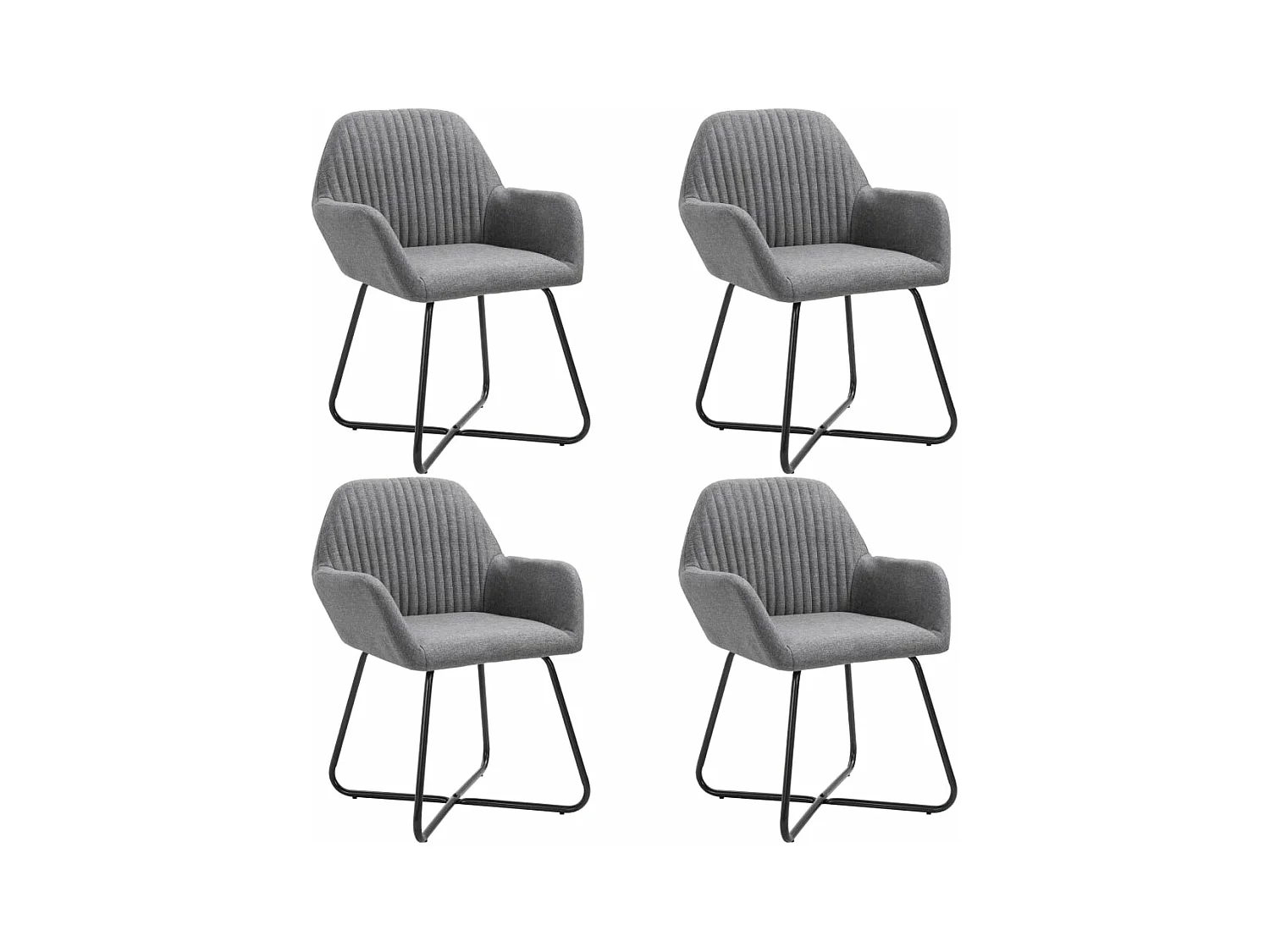 Eetkamerstoelen 4 st stof donkergrijs