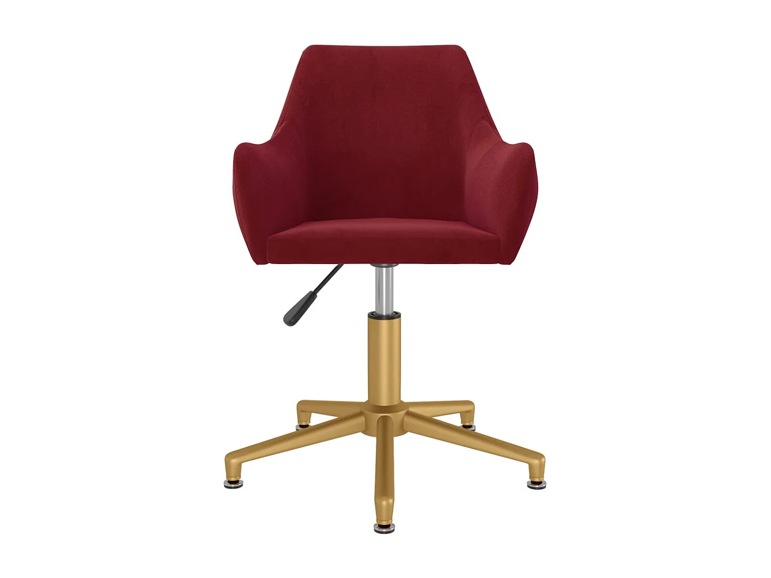 Sedia da Pranzo Girevole Rosso Vino in Velluto