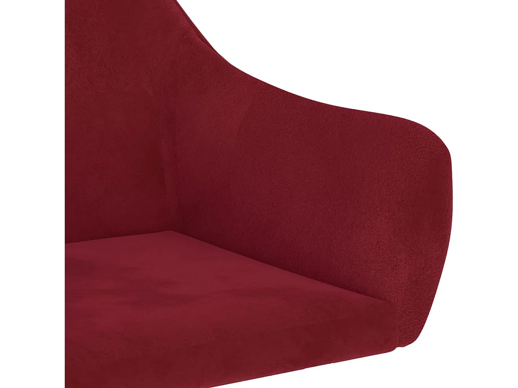 Sedia da Pranzo Girevole Rosso Vino in Velluto