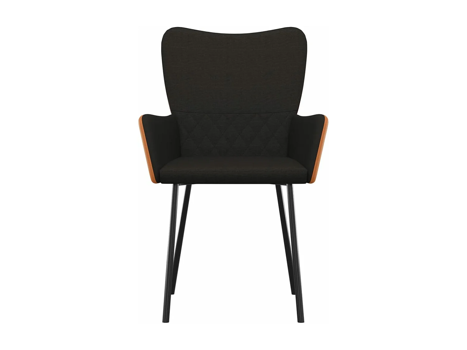 Chaises à manger lot de 2 noir tissu et similicuir