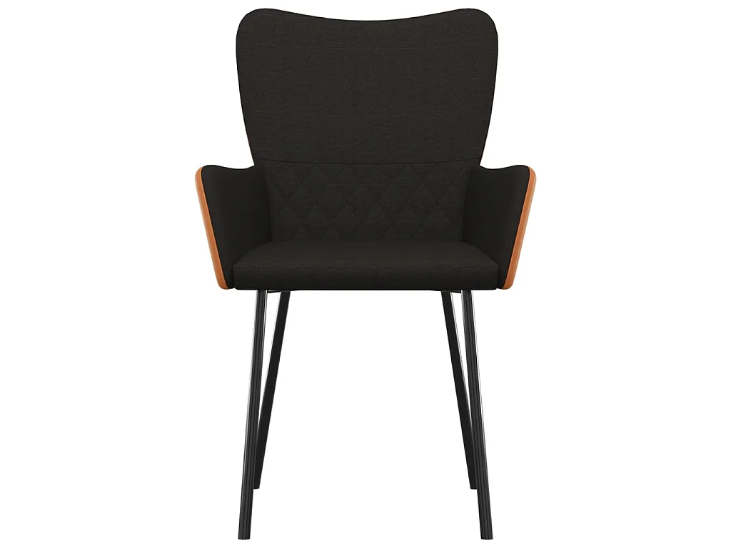 Esszimmerstühle 2 Stk. Schwarz Stoff und Kunstleder