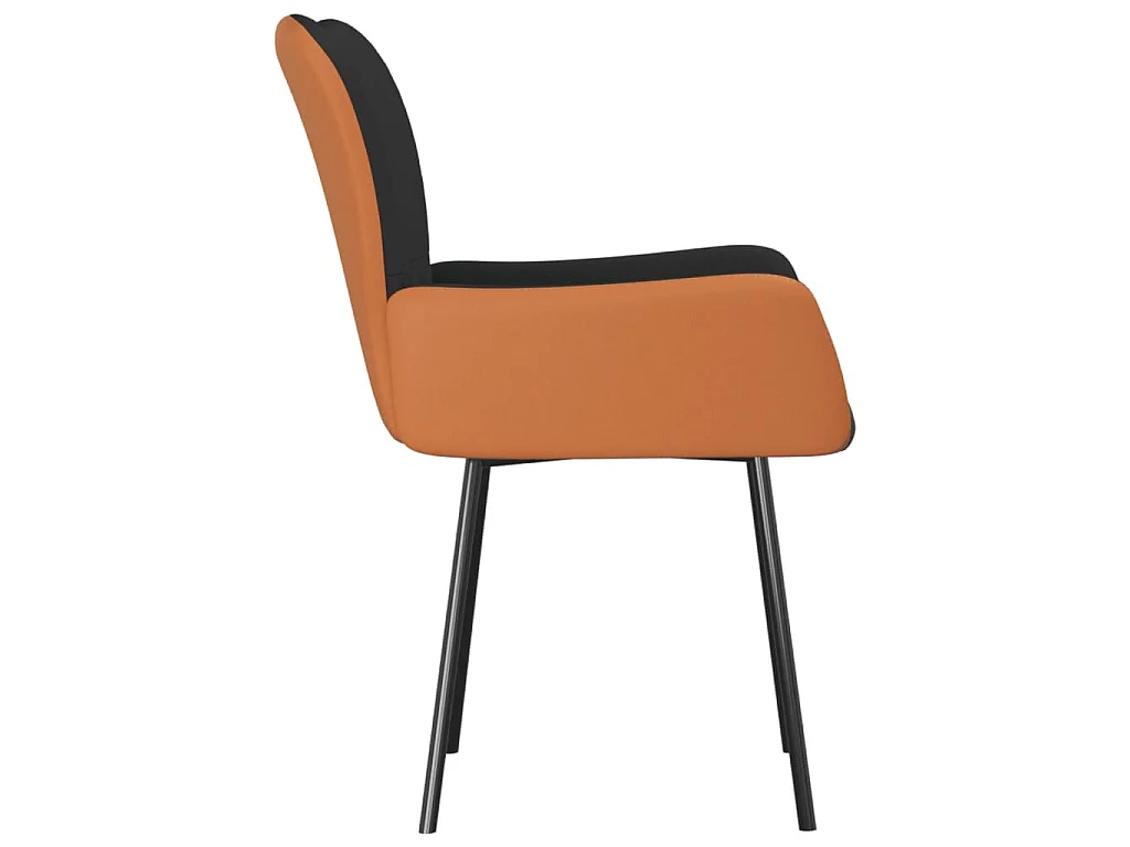 Esszimmerstühle 2 Stk. Schwarz Stoff und Kunstleder