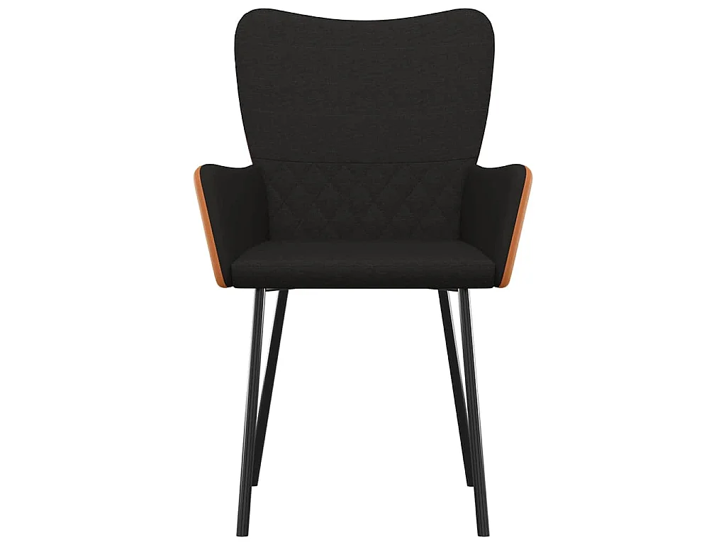 Esszimmerstühle 2 Stk. Schwarz Stoff und Kunstleder