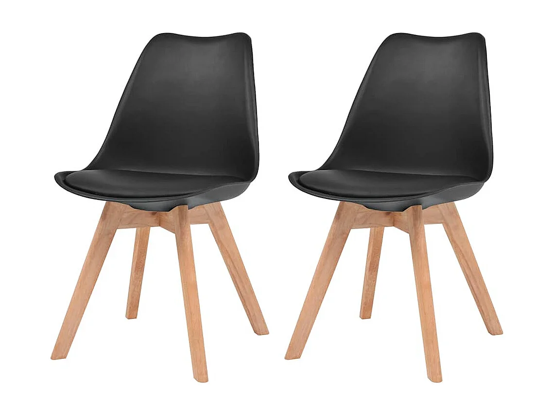 Eetkamerstoelen 2 st kunststof zwart