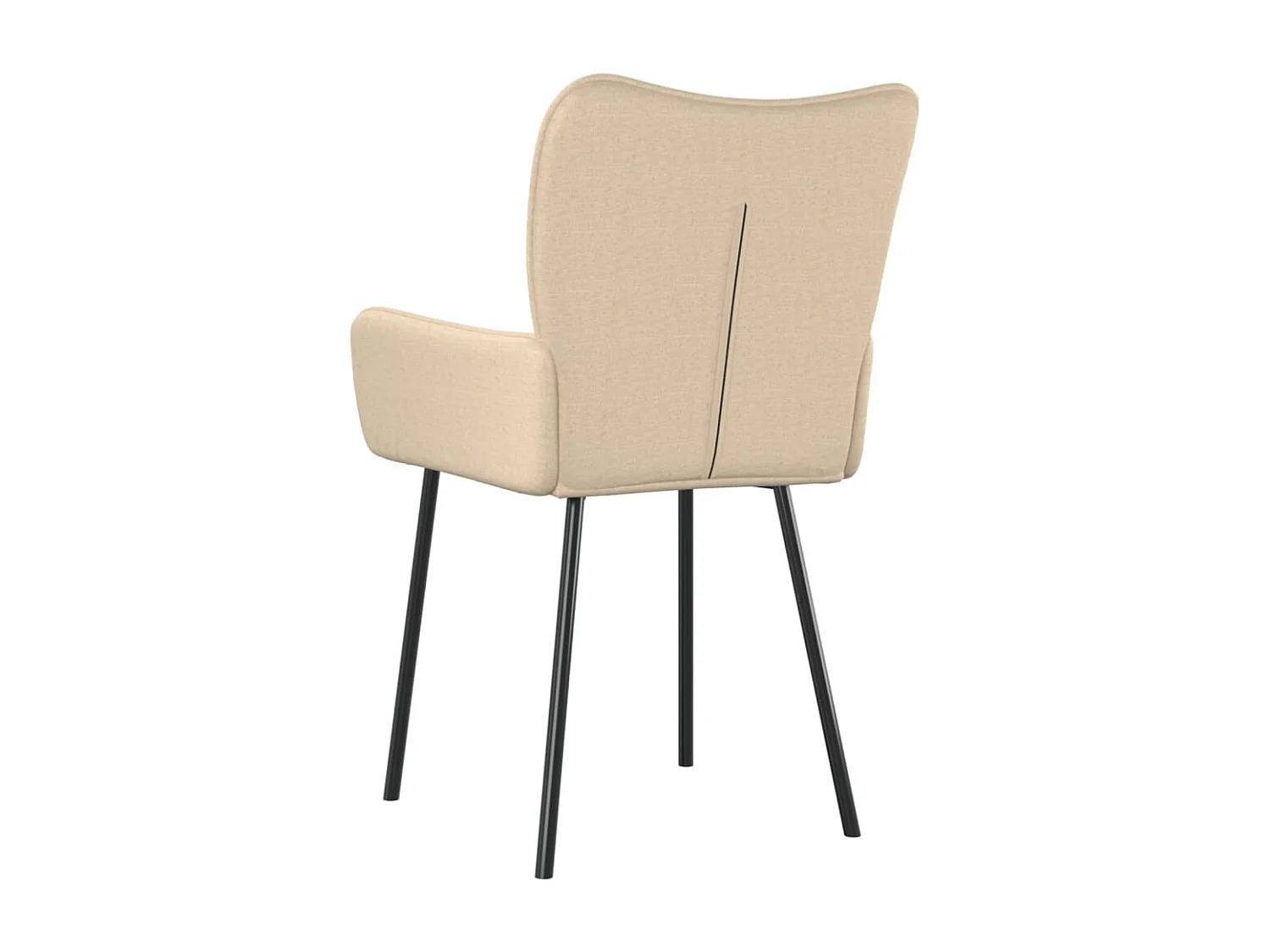 Eetkamerstoelen 2 st stof crèmekleurig
