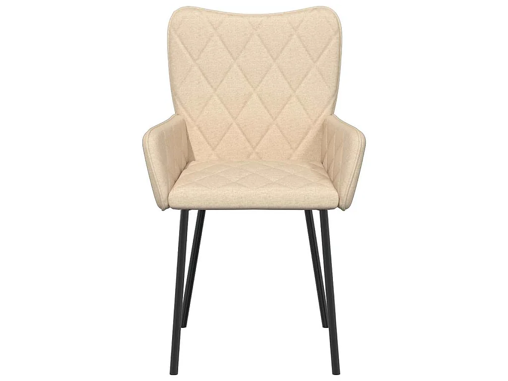Esszimmerstühle 2 Stk. Creme Stoff