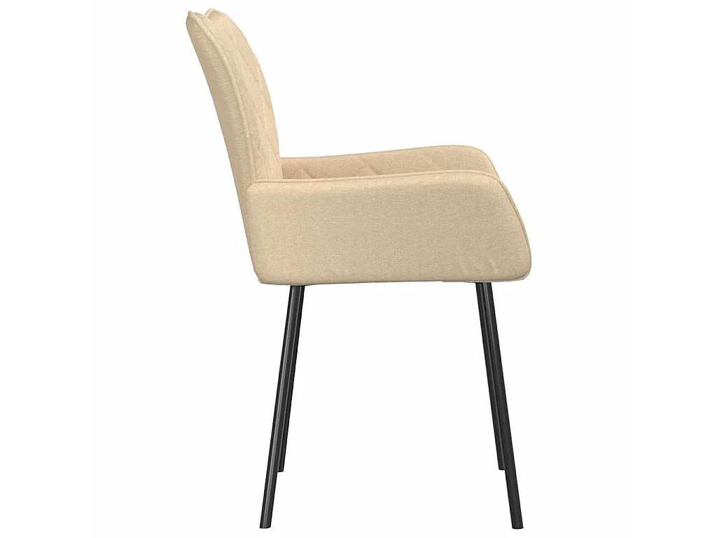 Esszimmerstühle 2 Stk. Creme Stoff