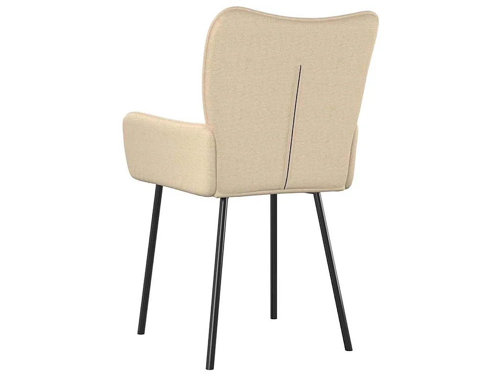 Esszimmerstühle 2 Stk. Creme Stoff