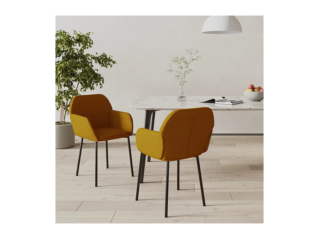 Chaises à manger lot de 2 Marron Velours