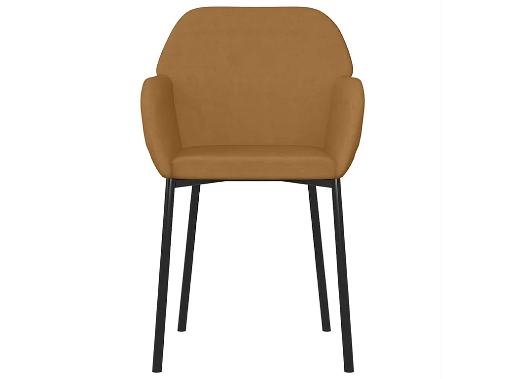 Chaises à manger lot de 2 Marron Velours