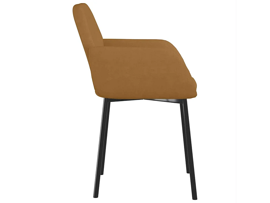 Chaises à manger lot de 2 Marron Velours