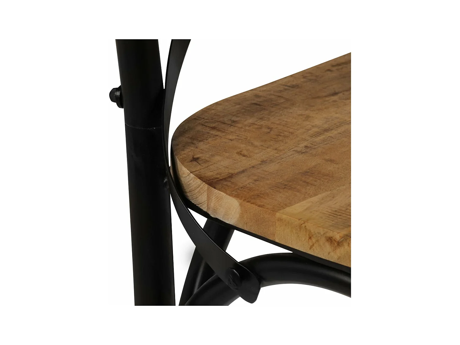 Kruisstoelen 6 st massief mangohout zwart