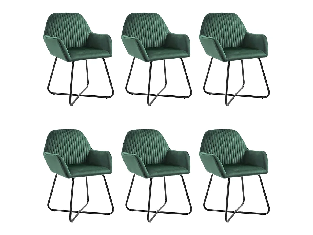 Eetkamerstoelen 6 st fluweel groen