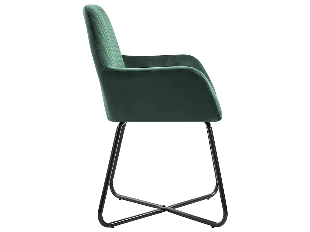 Chaises à manger lot de 6 vert velours