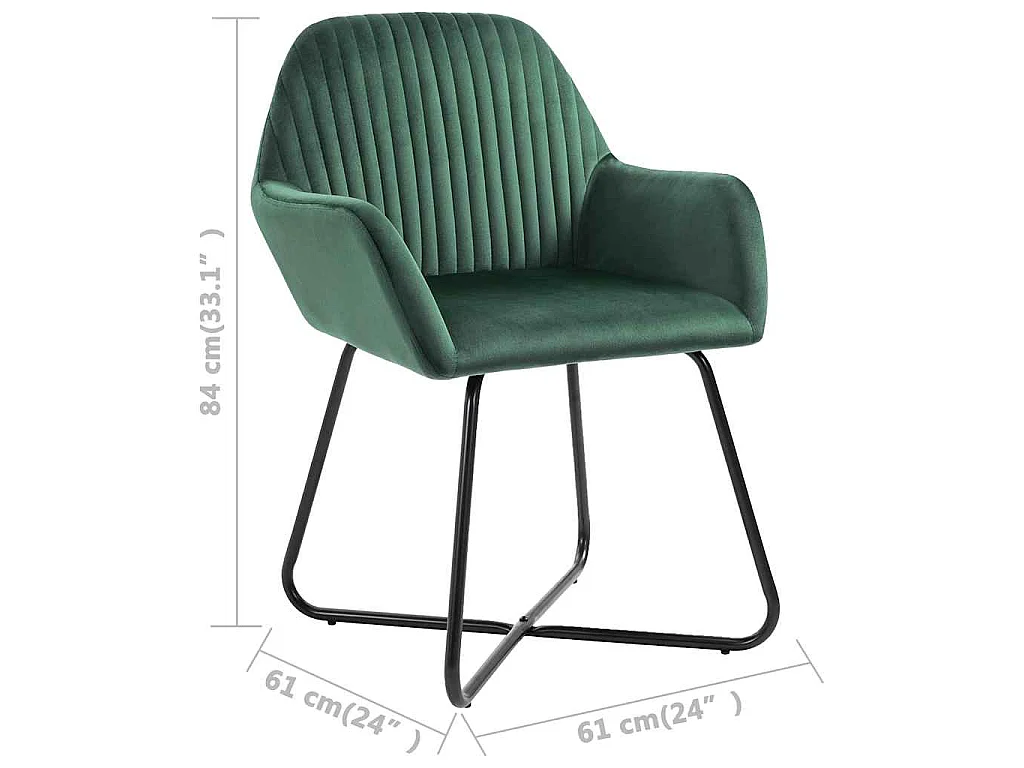 Chaises à manger lot de 6 vert velours