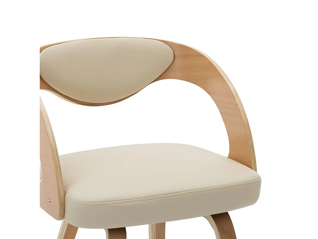 Chaises à manger lot de 4 crème bois courbé et similicuir