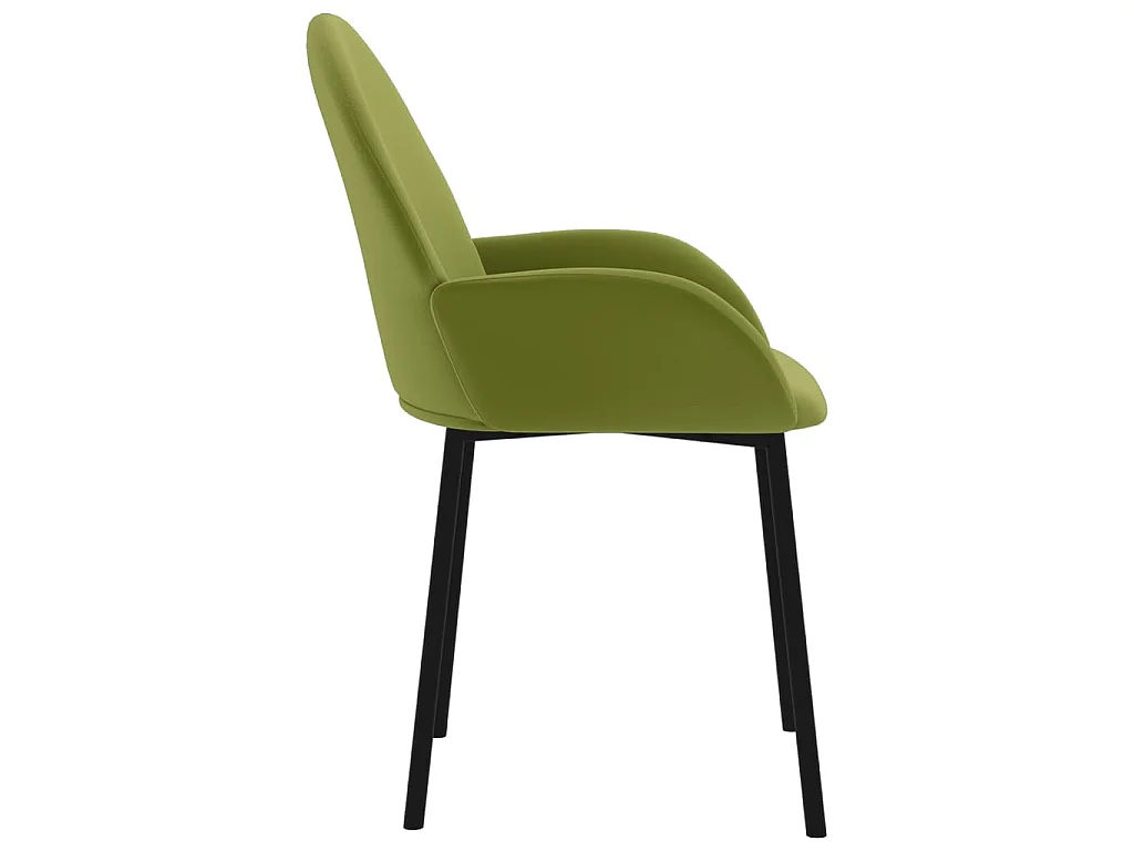 Chaises à manger lot de 2 Vert clair Velours