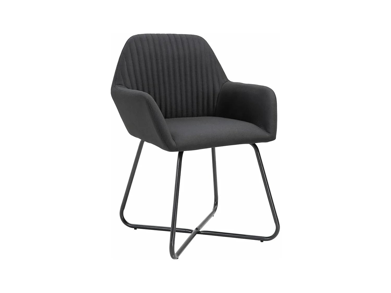 Chaises à manger lot de 6 noir tissu