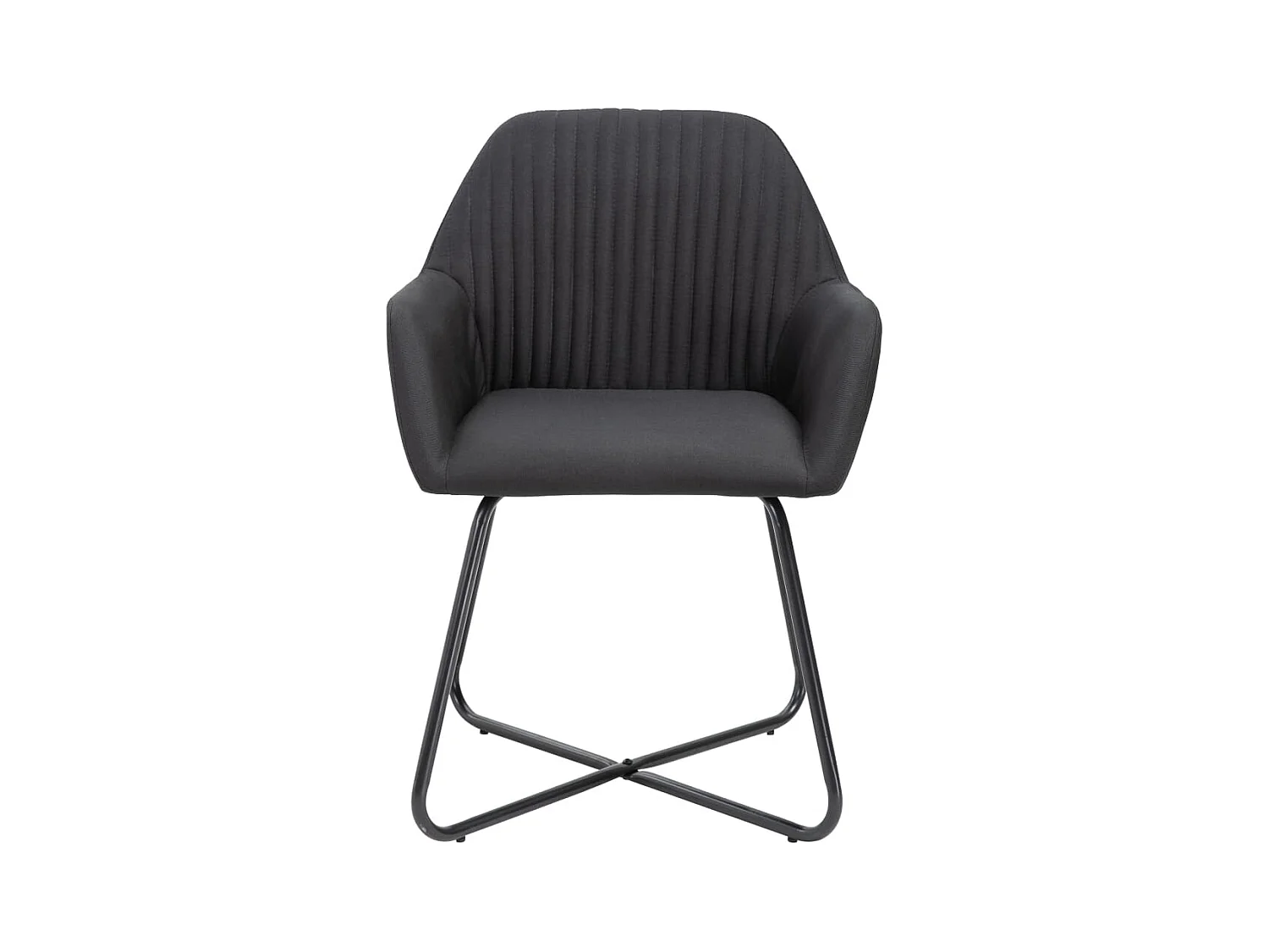 Chaises à manger lot de 6 noir tissu