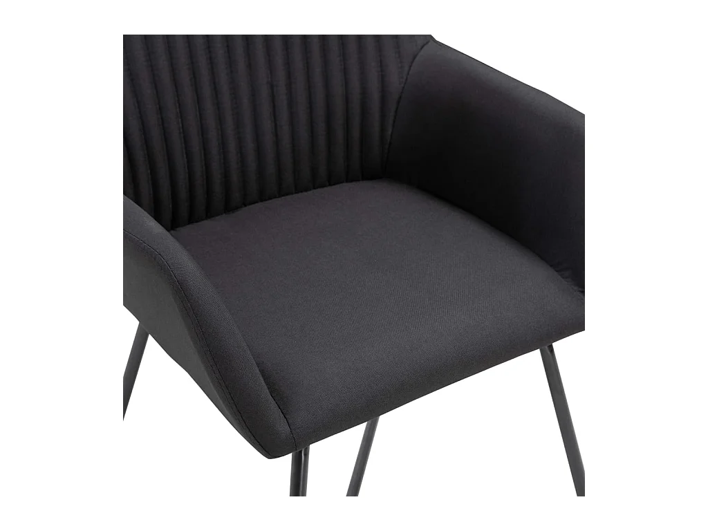 Chaises à manger lot de 6 noir tissu