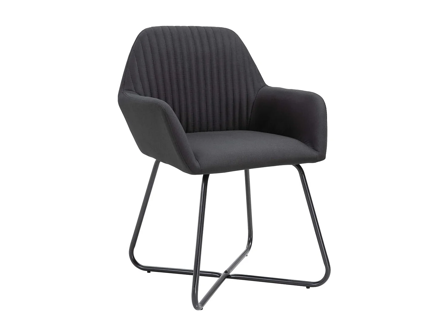 Eetkamerstoelen 6 st stof zwart