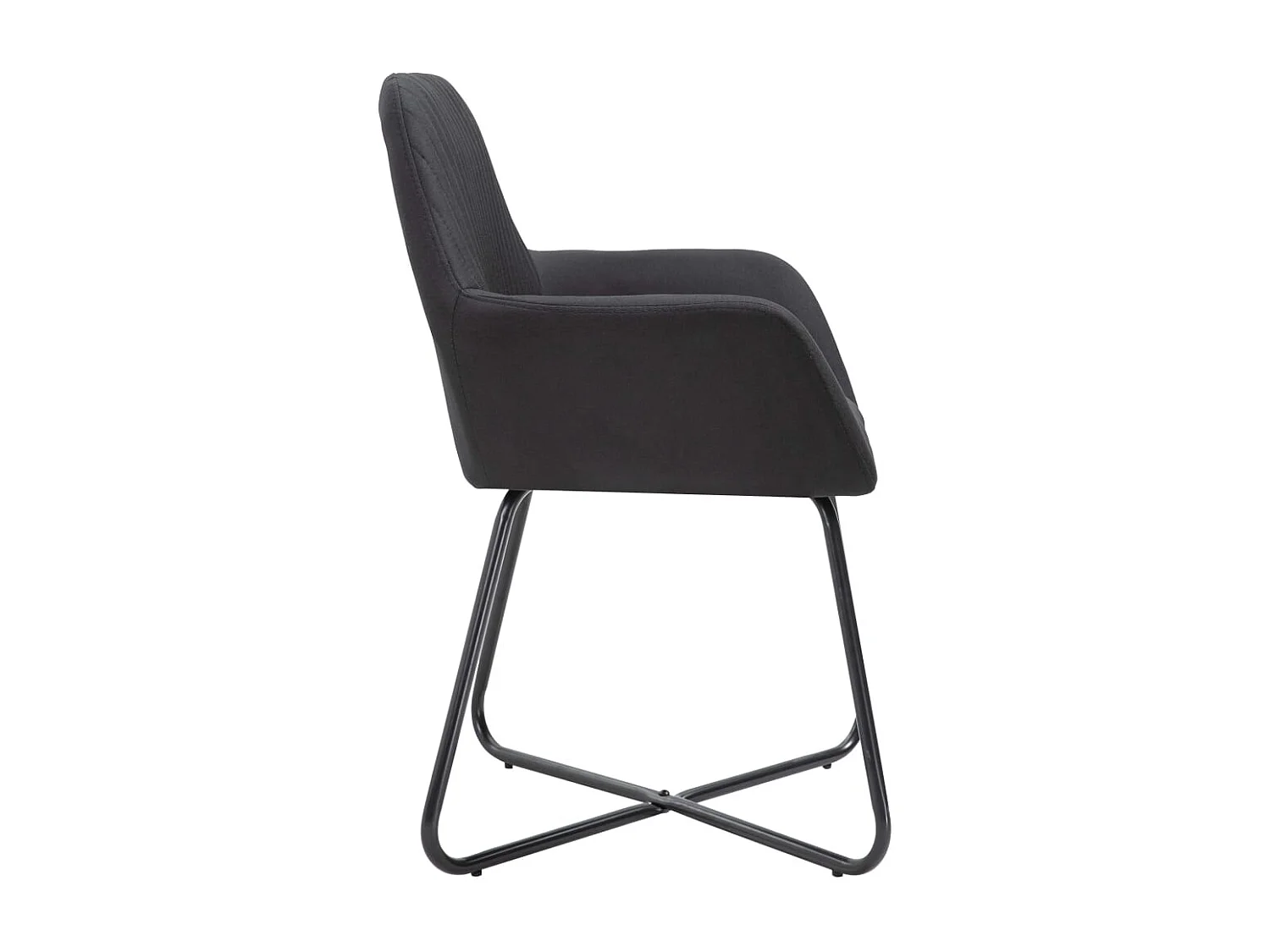 Eetkamerstoelen 6 st stof zwart