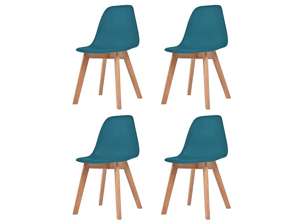 Chaises à manger lot de 4 Turquoise Plastique