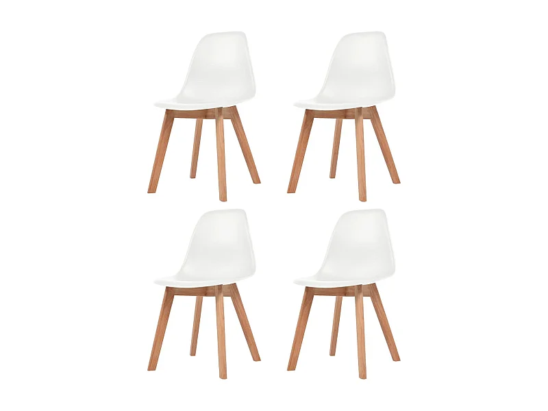 Sillas de comedor 4 unidades plástico blanco