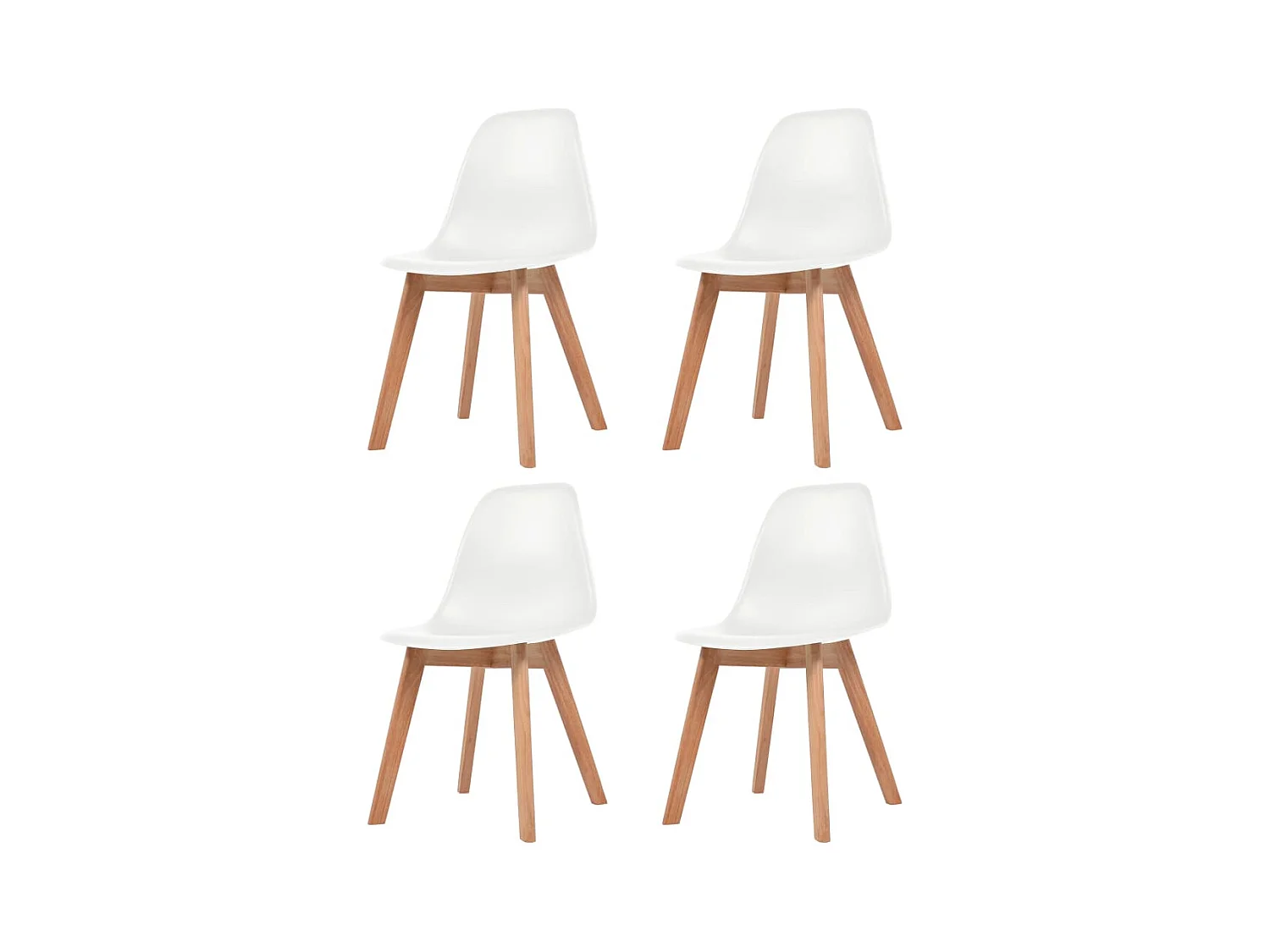 Chaises à manger lot de 4 Blanc Plastique