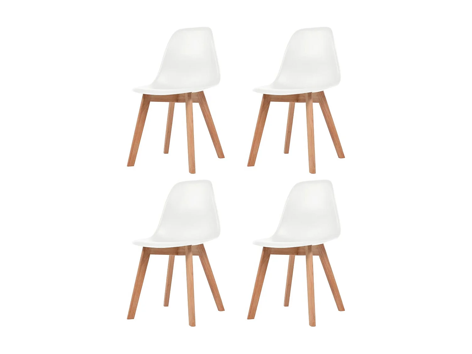 Chaises à manger lot de 4 Blanc Plastique