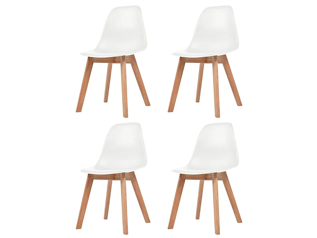 Chaises à manger lot de 4 Blanc Plastique
