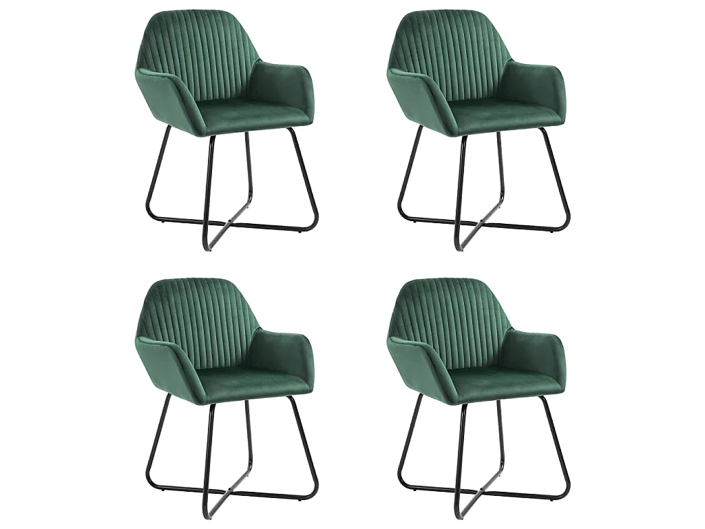 Chaises à manger lot de 4 vert velours