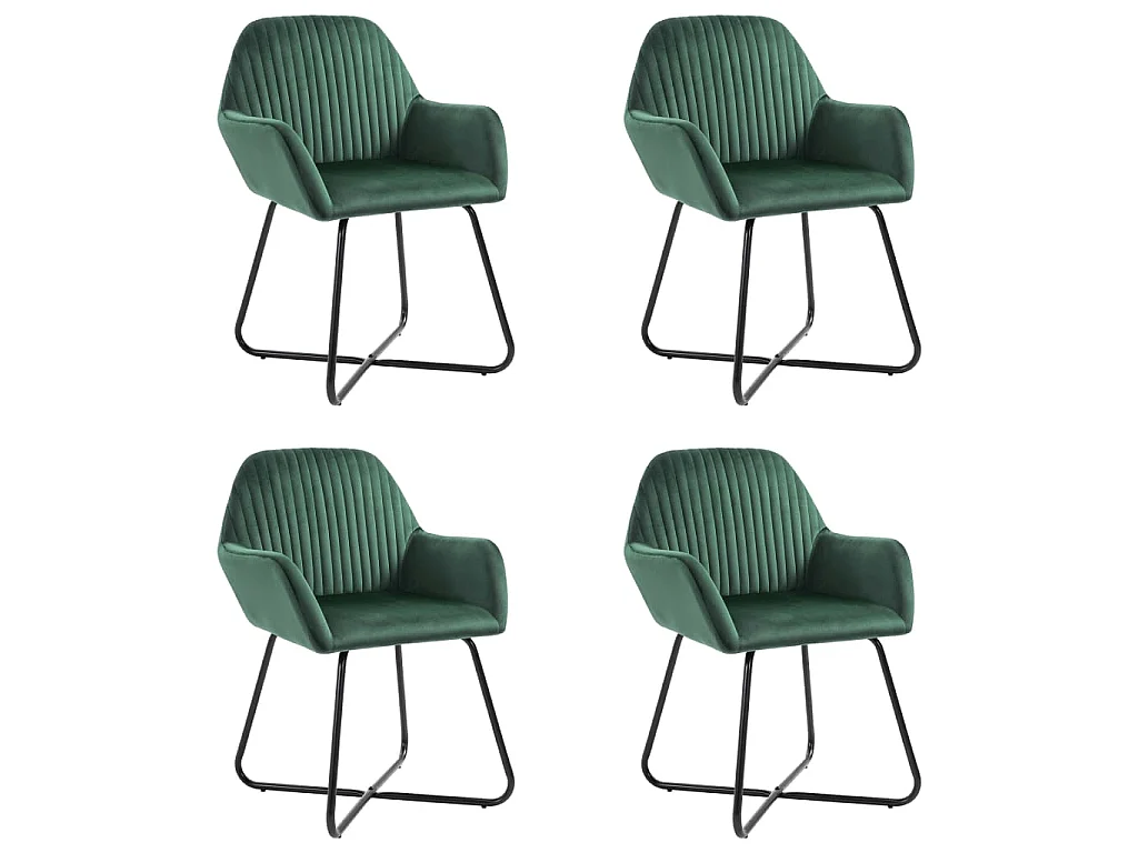 Cadeiras de jantar 4 pcs veludo verde
